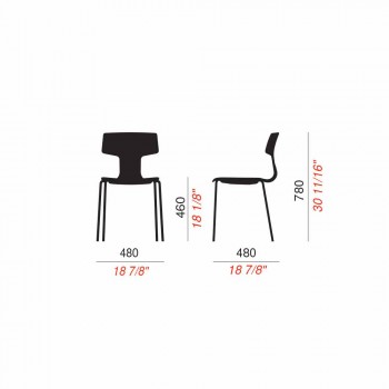 4 stapelbare Stühle aus Metall und Polypropylen Made in Italy - Clarinda