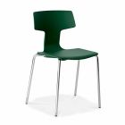4 stapelbare Stühle aus Metall und Polypropylen Made in Italy - Clarinda Viadurini