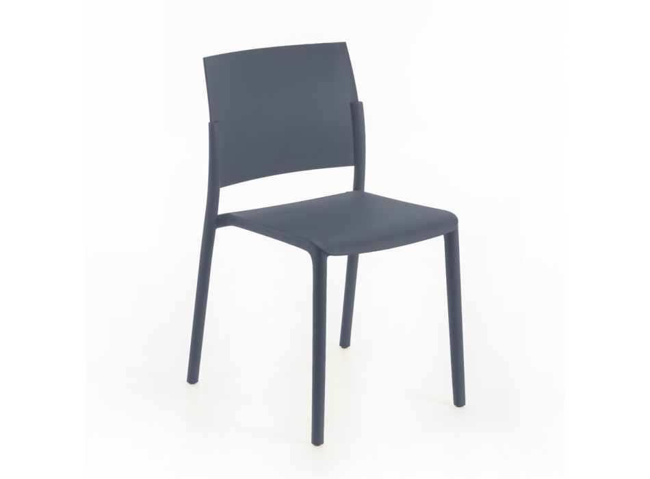 4 stapelbare Stühle komplett aus Polypropylen in verschiedenen Farben – Mojito Viadurini