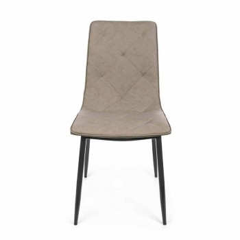 4 moderne Stühle aus Kunstleder mit Stahlsockel Homemotion - Daisa