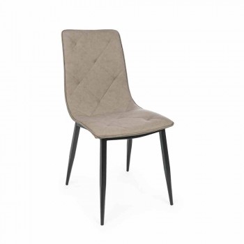 4 moderne Stühle aus Kunstleder mit Stahlsockel Homemotion - Daisa