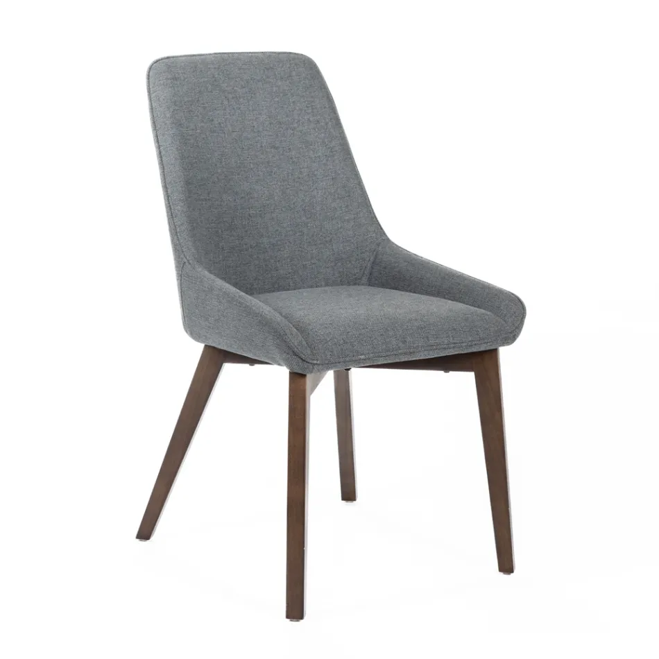 4 Stühle für das Wohnzimmer aus Stoff in verschiedenen Farben und Holz – Vanille Viadurini