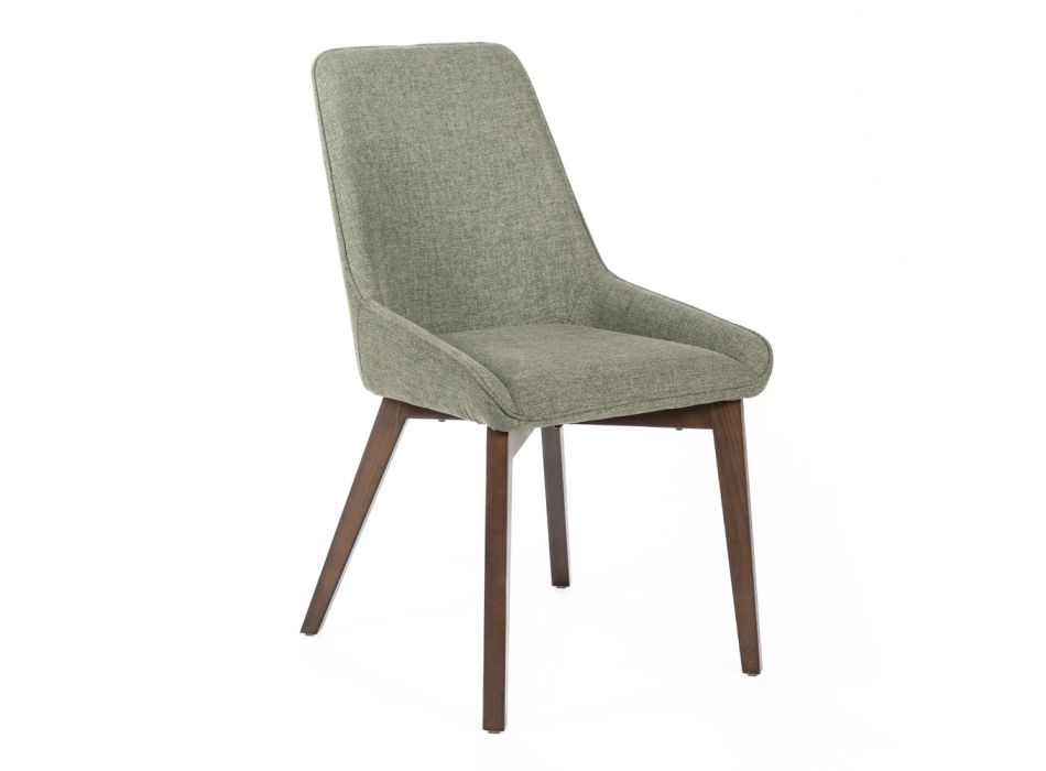4 Stühle für das Wohnzimmer aus Stoff in verschiedenen Farben und Holz – Vanille Viadurini