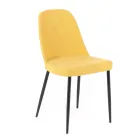 4 Wohnzimmerstühle aus Stoff in verschiedenen Farben und Metall – Tuberose Viadurini