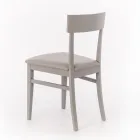 4 Stühle mit Kunstledersitz, Struktur und Beinen aus lackiertem Holz – Taikiri Viadurini