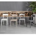 4 Stühle mit Kunstledersitz, Struktur und Beinen aus lackiertem Holz – Taikiri Viadurini