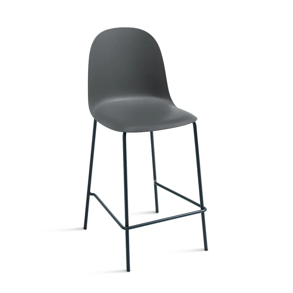 4 Wohnzimmerhocker aus Polypropylen mit Metallgestell - Dinamo Viadurini