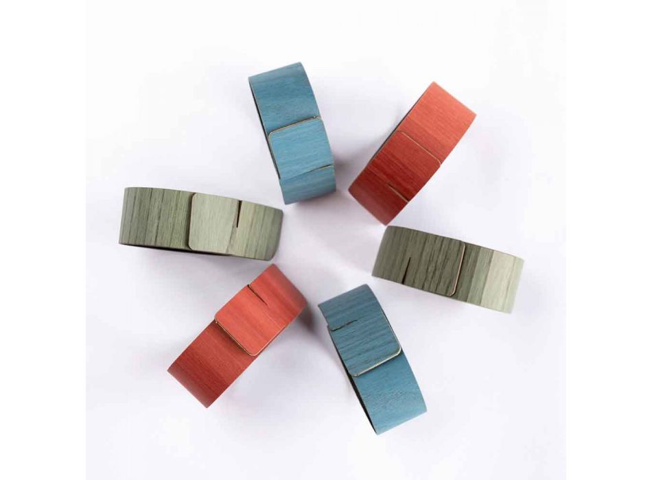 6 Design Serviettenringe in verschiedenen Farben Made in Italy - Potty Viadurini