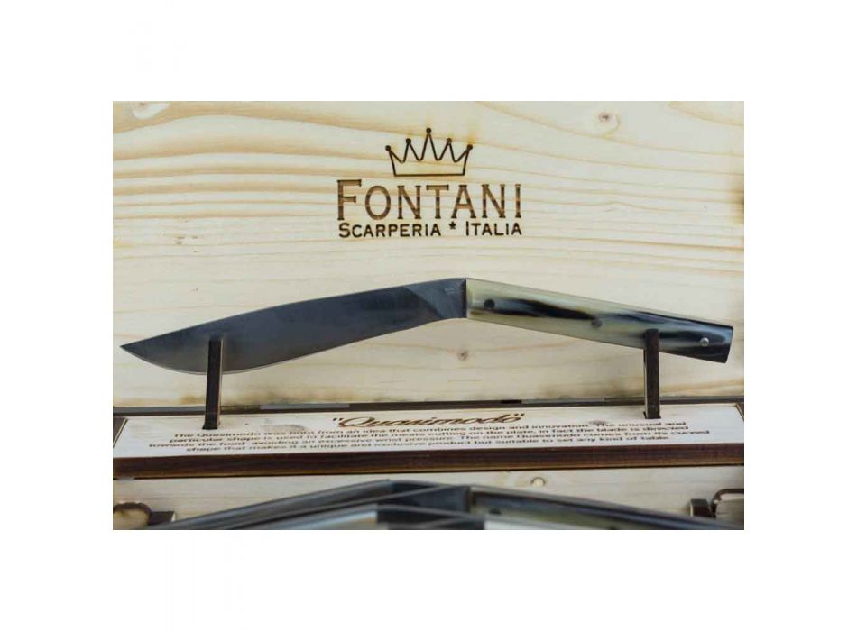 6 ergonomische Steakmesser mit Stahlklinge Made in Italy - Shark