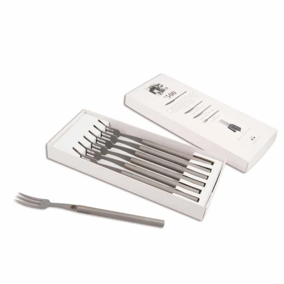 6 Berti Edelstahl Tischgabeln '500 exklusiv für Viadurini - Edolo Viadurini