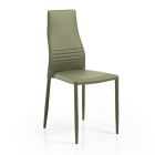 6 stapelbare Stühle aus farbigem Kunstleder in modernem Design für das Wohnzimmer - Merida Viadurini