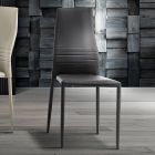6 stapelbare Stühle aus farbigem Öko-Leder Modernes Design für Wohnzimmer - Merida Viadurini