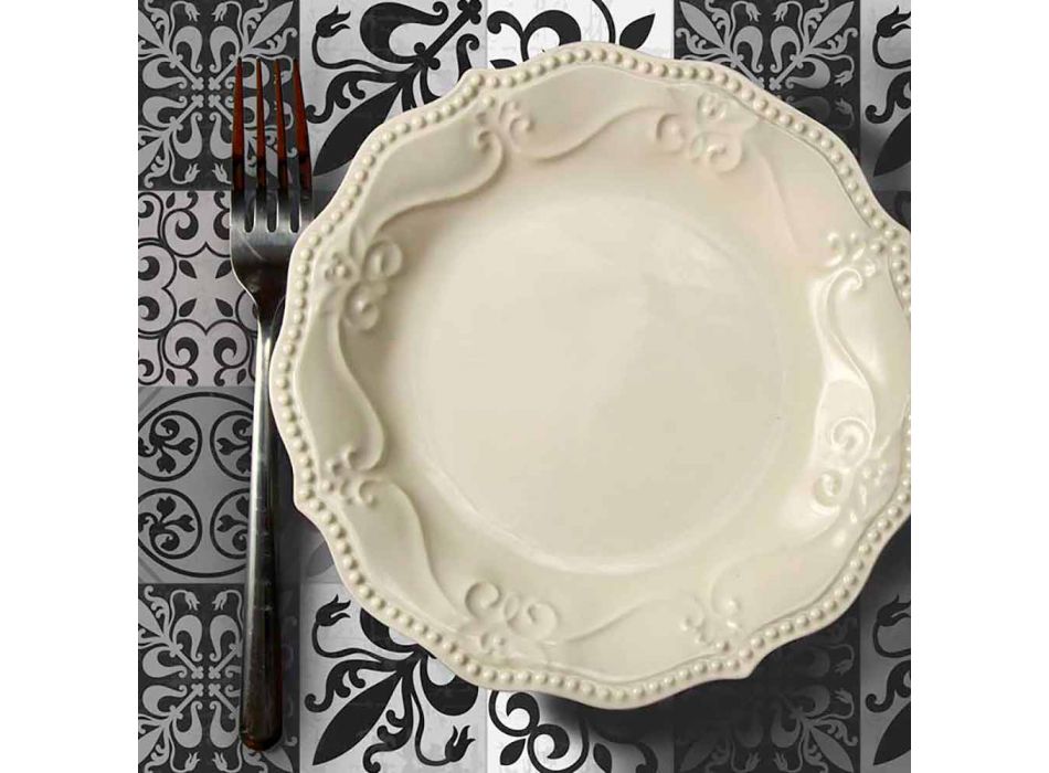 6 elegante Tischsets aus PVC und Polyester mit schwarzem oder grauem Muster - Pita Viadurini