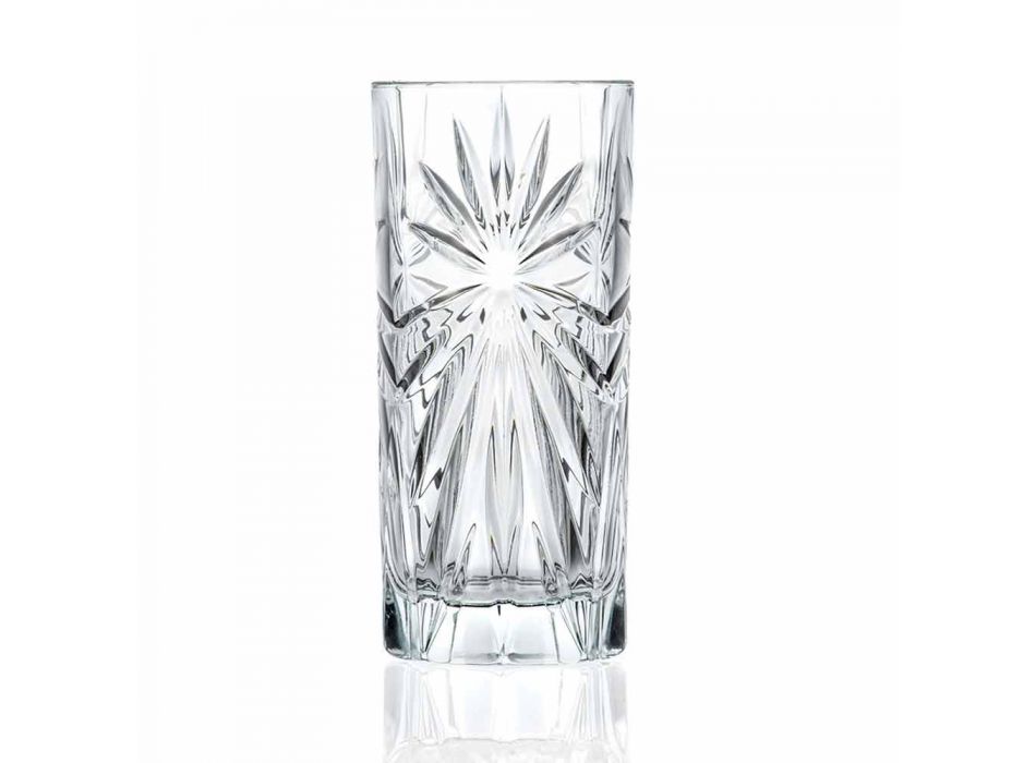 8 Highball Tumbler Tall Glasses für Cocktail in Eco Crystal - Malgioglio Viadurini