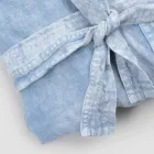 Luxuriöser Bademantel aus schwerem Leinen mit Kapuze, hergestellt in Italien – Palace Viadurini