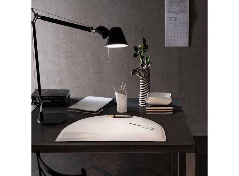 Schreibtischzubehör aus regeneriertem Leder 5 Stück Made in Italy - Medea Viadurini