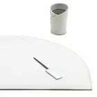 Schreibtischzubehör aus regeneriertem Leder 5 Stück Made in Italy - Medea Viadurini