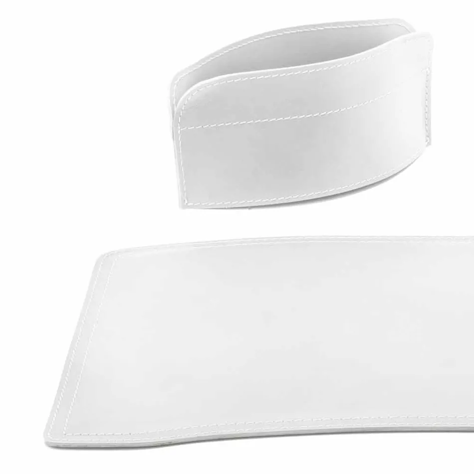 Zubehör 4 Stück Schreibtisch aus regeneriertem Leder Made in Italy - Brando Viadurini