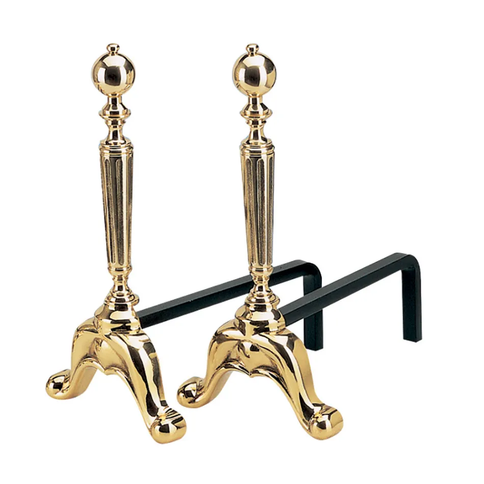 Kaminböcke aus Messing, Höhe 39 cm, hergestellt in Italien – Fuchs Viadurini