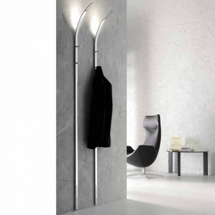 Metallwand Kleiderbügel mit 2 Haken und LED-Licht Made in Italy - Osmio Viadurini