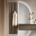 Wandgarderobe aus lackiertem Melamin mit fünf Metallhaken - Lunis Viadurini