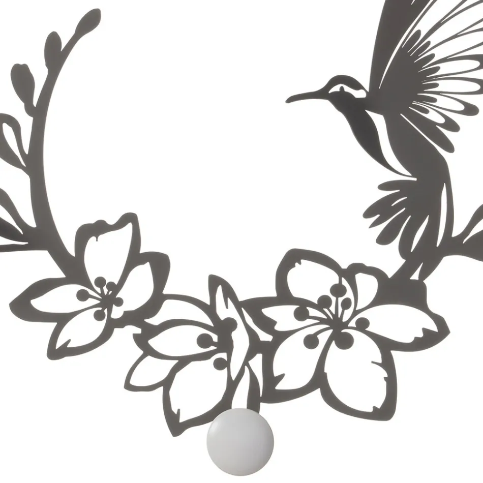 Kleiderbügel aus Eisen mit Kolibri-Dekoration, hergestellt in Italien – Schlüssel Viadurini