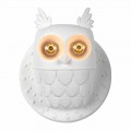 Wandleuchte 2 Lichter in Matt White Ceramic Modern Design Owl - Owl