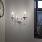 Wandleuchte mit 2 Lichtern aus Keramik und handbemaltem Messing - Sanremo Viadurini