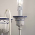 Wandleuchte mit 2 Lichtern aus Keramik und handbemaltem Messing - Sanremo Viadurini