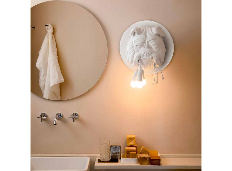 Wandleuchte mit 3 Lichtern in Grau oder Weiß Keramik Modernes Design - Dogbull Viadurini