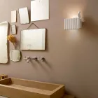 Wandleuchte mit 3 LED-Leuchten aus mattweißer Keramik mit Umarell - Ometto Viadurini