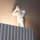 Wandleuchte mit 3 LED-Leuchten aus mattweißer Keramik mit Umarell - Ometto Viadurini