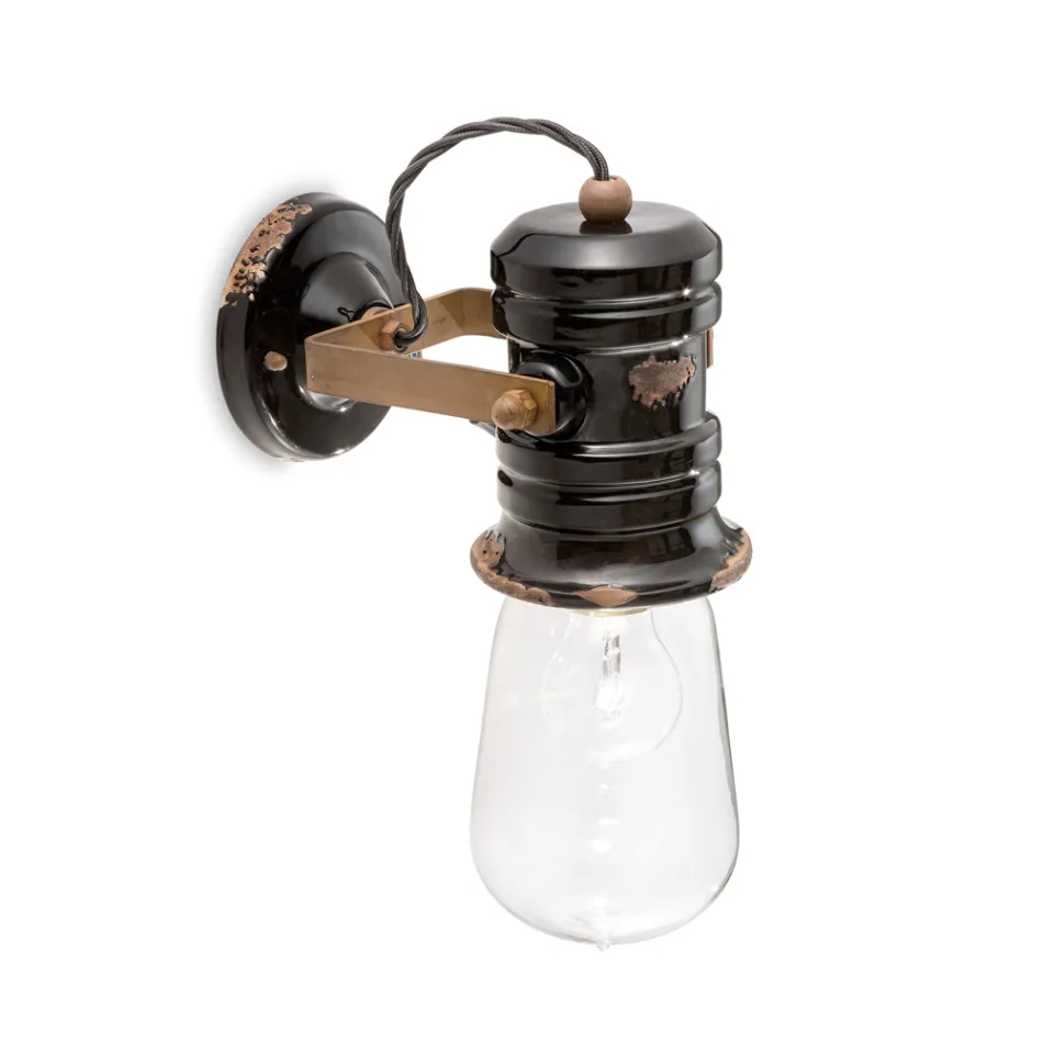 Wandstrahler aus Keramik, Glas und Metall in verschiedenen Ausführungen von Joy Ferroluce Viadurini