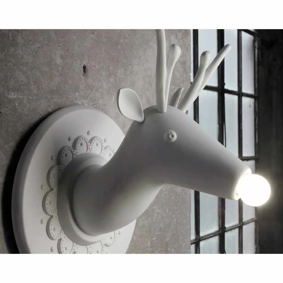 Wandapplikation in Mattweiß Keramik Modernes Design in Cervo - Memento Viadurini