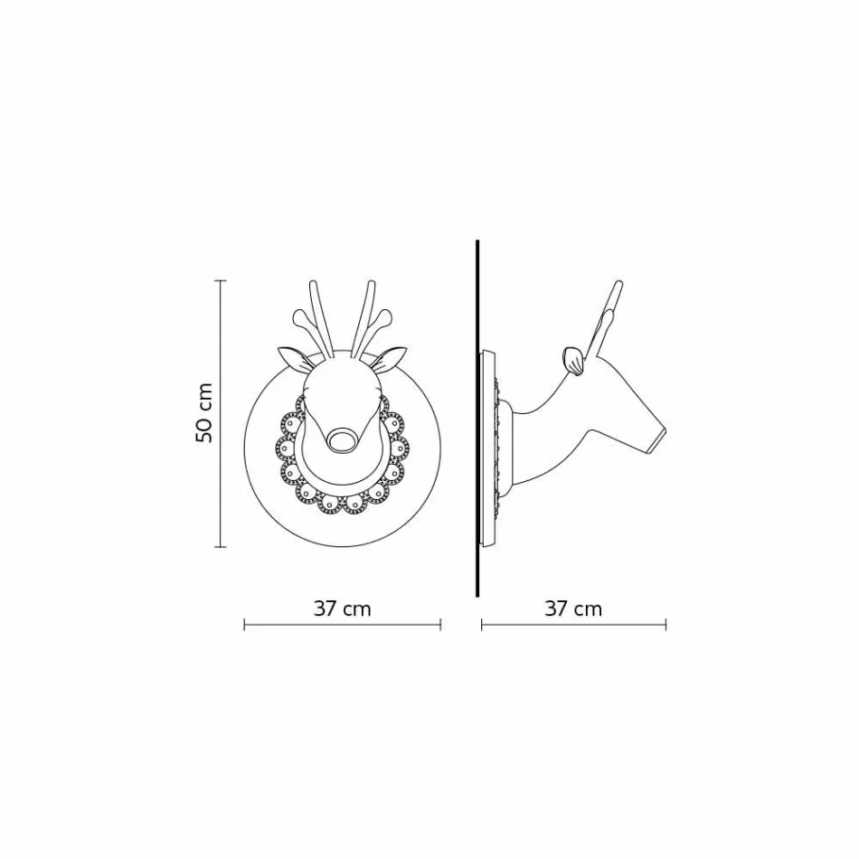 Wandapplikation in Mattweiß Keramik Modernes Design in Cervo - Memento Viadurini
