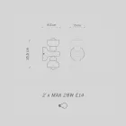 Wandleuchte aus Keramik mit 2 Lichtern, hergestellt in Italien – Berimbau Viadurini