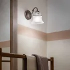 Wandlampe aus Keramik und Glas Ferroluce Ferrara Viadurini