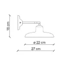 Wandleuchte aus schwarzer Keramik und Eisen im industriellen Vintage-Design - Bew Viadurini