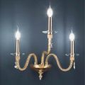 Klassische Wandlampe 3 Lichter aus mundgeblasenem Glas und handgefertigten Details - Phaedra