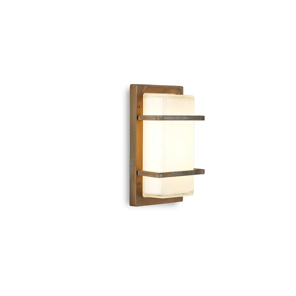 Außenwandleuchte aus Messing, E27, geometrisches Design, hergestellt in Italien – Kristall Viadurini