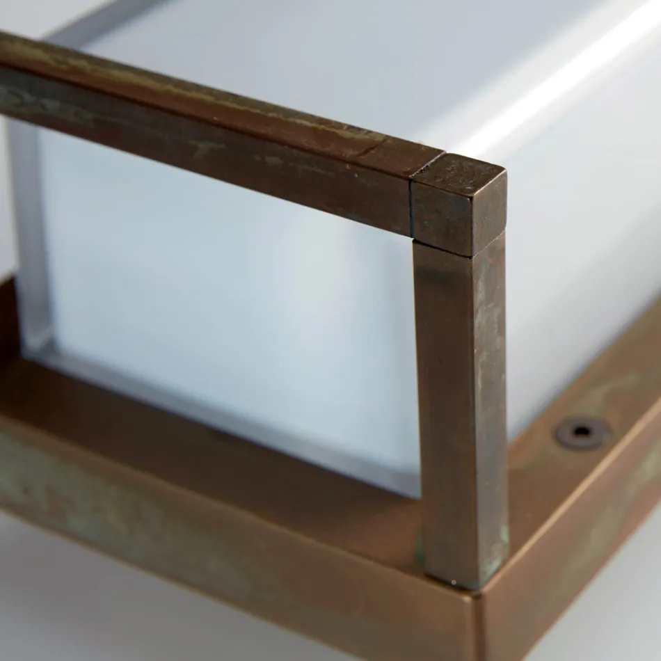 Vintage-Außenwandleuchte aus Messing, E27 und elegantes Licht - Kristall Viadurini