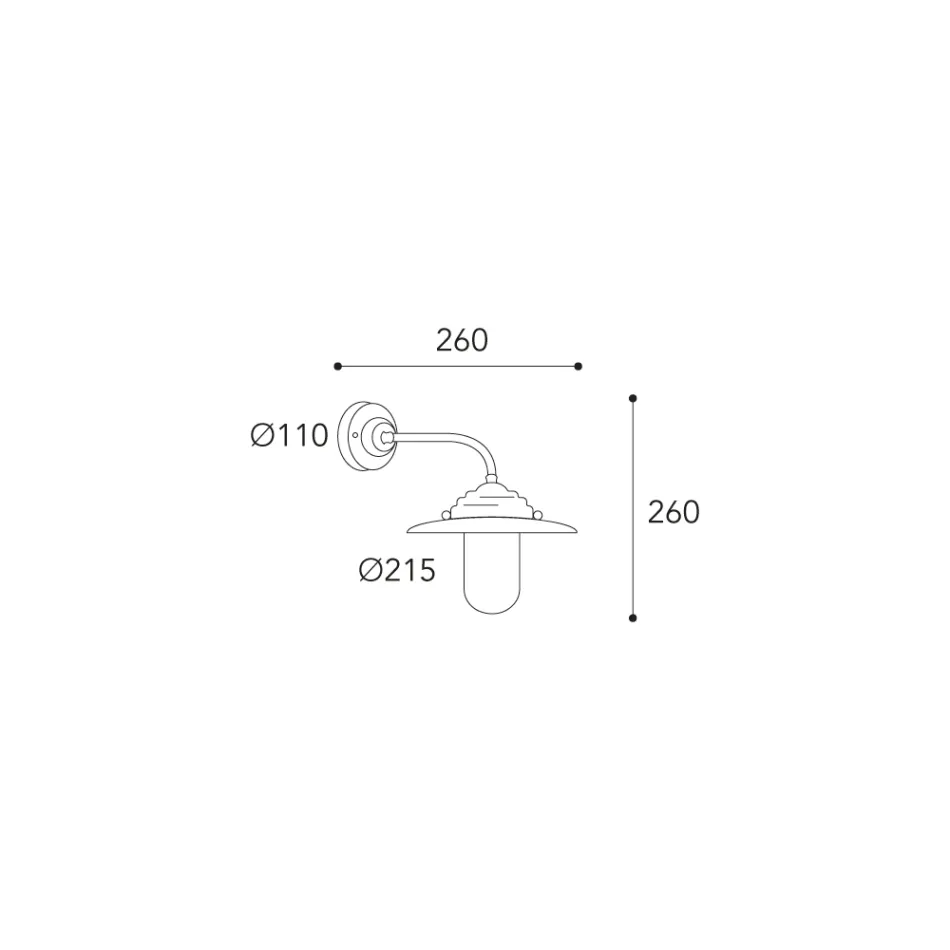 Vintage-Außenwandleuchte aus Messing, Klarglas - Elfico Viadurini