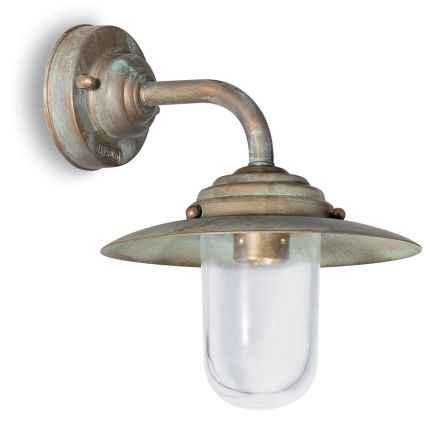 Vintage-Außenwandleuchte aus Messing, Klarglas - Elfico Viadurini