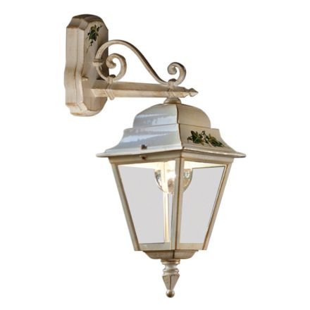 Klassische Gartenwandleuchte aus handbemaltem weißem Aluminium - Gorizia Viadurini