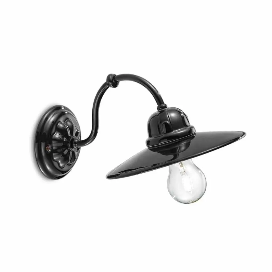 Lampe in glänzend Keramik-Wand Ferroluce Retro Viadurini