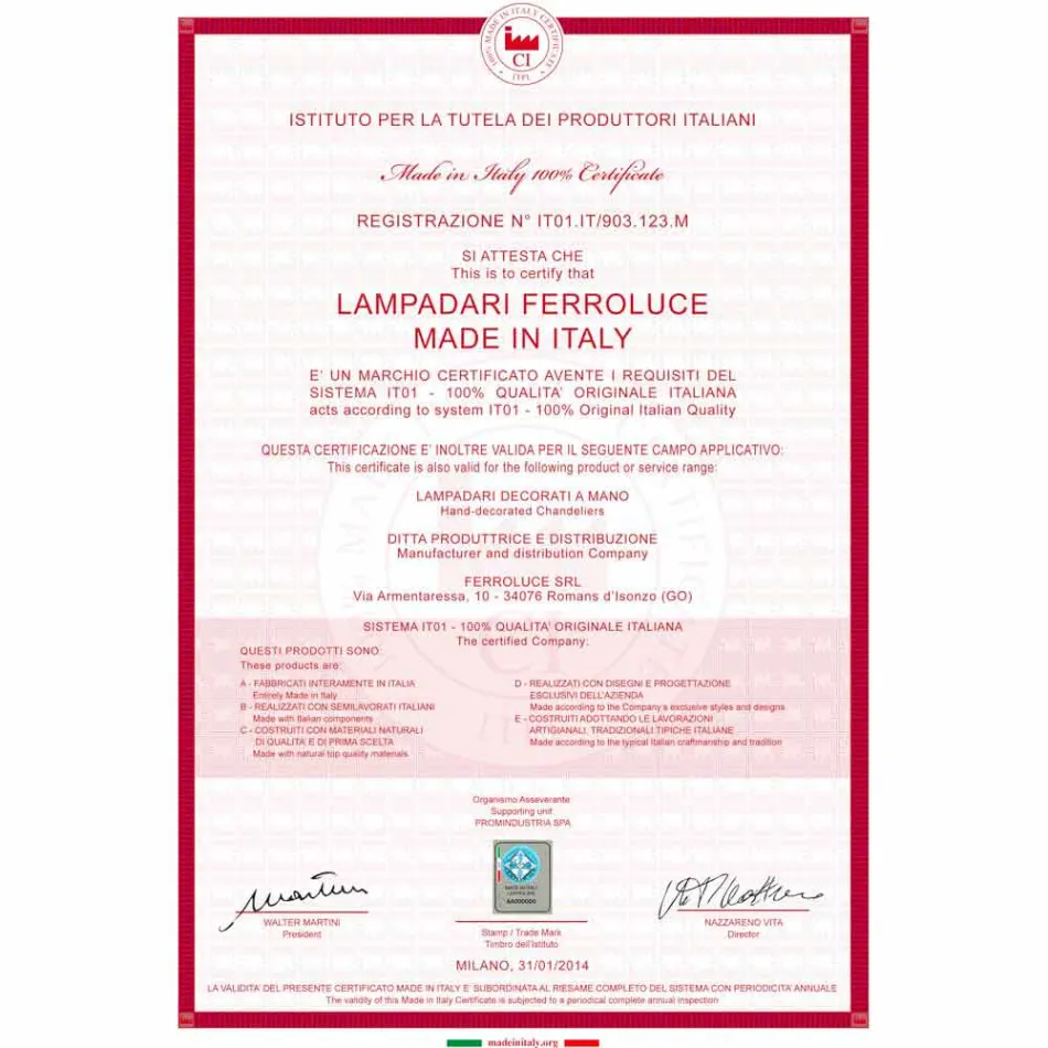 Lampe in glänzend Keramik-Wand Ferroluce Retro Viadurini