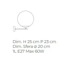 Modernes Design mundgeblasene Wandleuchte aus venezianischem Glas - Moon Viadurini