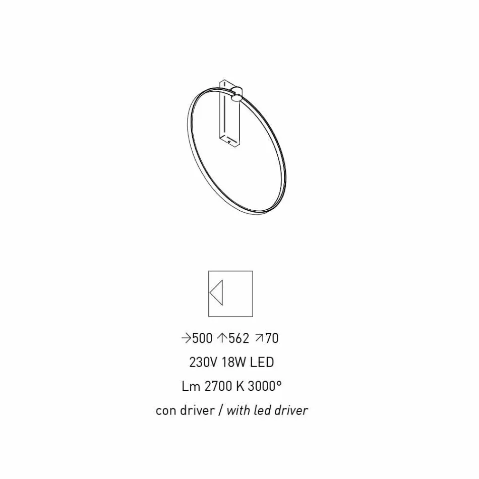 Design Wandleuchte aus schwarzem Aluminium und Naturmessing Made in Italy - Norma Viadurini