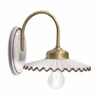 Plissierte, glänzende Keramikapplikation und handbemalte Kante – Laquila Viadurini