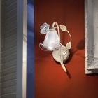 Applikation aus Eisen und sandgestrahltem Glas mit Rose aus Keramikdekoration - Siena Viadurini